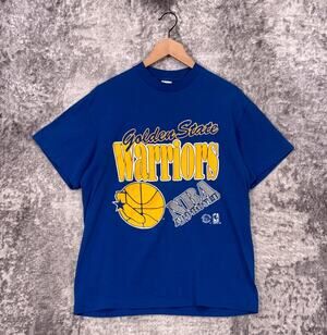 Vintage Trench T Shirt Large Mens Golden State Warriors Single Stitch